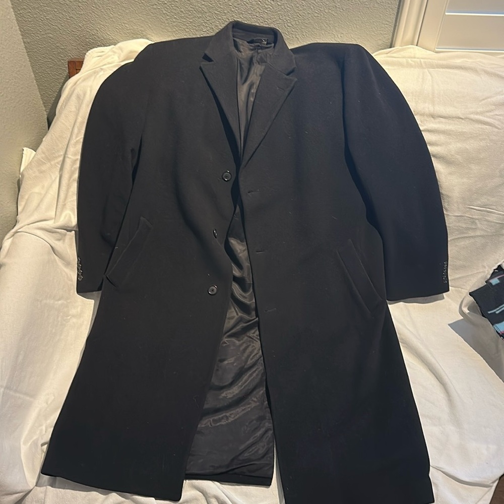 Men’s extra large Joseph A Bank Cashmere trenchcoat size XL.